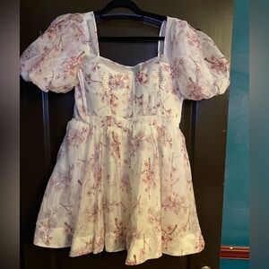 Bardot White and Pink Floral Dress